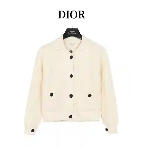 Chaqueta tipo cárdigan con rombos estampados en cera suave y bordado Dior CD