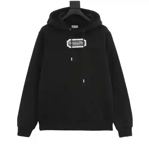 Sudadera con capucha y etiqueta plateada bordada CD 22Fw