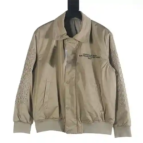 Dior CD 1947 cazadora bomber con letras bordadas abrigo de algodón