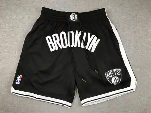 Nets Regular Pantalones De Baloncesto Negros Justin Edición De Bolsillo