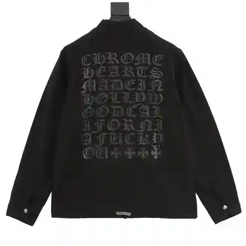 CH 23Fw Chaqueta con cremallera y letras en sánscrito negro