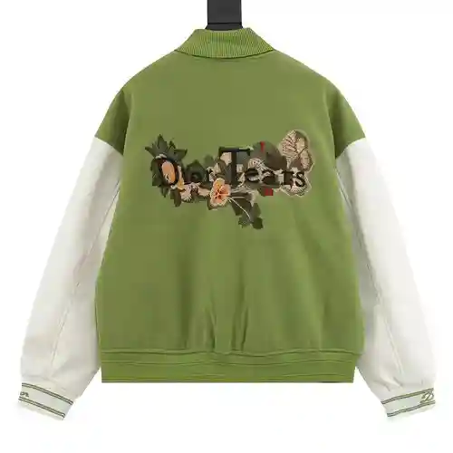 CD chaqueta béisbol con patchwork y bordado floral