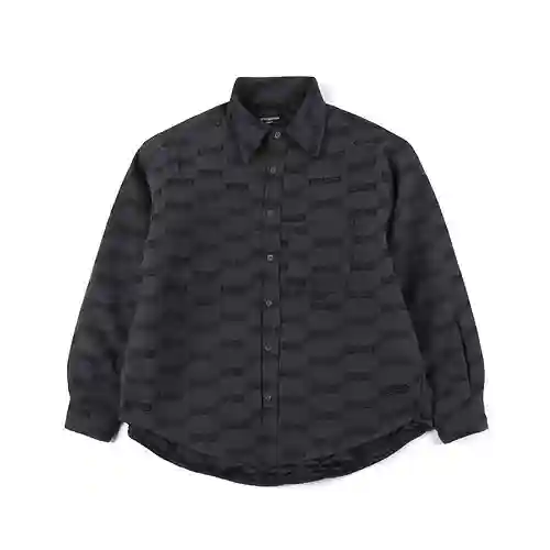 Balenciaga BLCG 23FW nueva chaqueta de algodón con camisa de solapa jacquard con cierre doble B está