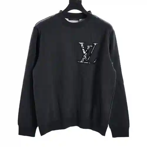 Sudadera LV Ski con cuello redondo y bordado craquelado