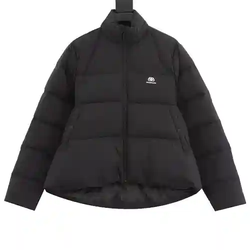 Chaqueta de plumas con estampado de logo pequeño y botón de bloqueo Blcg