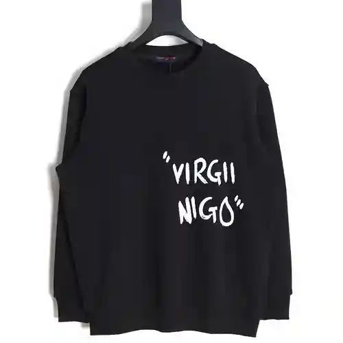 Sudadera con cuello redondo y estampado de letras pintadas a mano LV Louis Vuitton 23FW