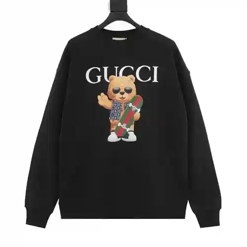 Sudadera con cuello redondo y estampado de oso skater de G Home
