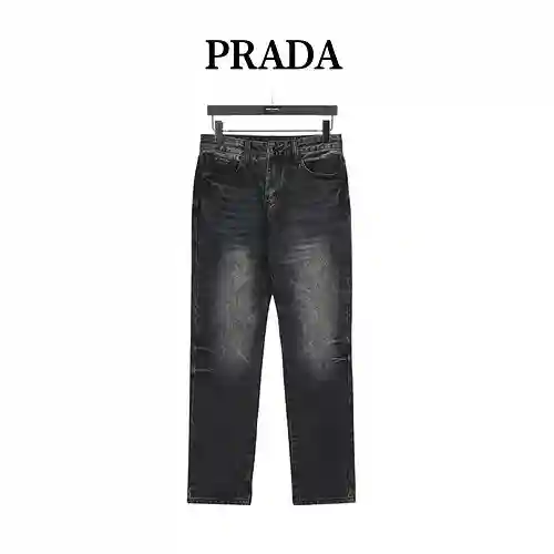 Pra*da/Prada 23Fw jeans lavados con logo triangular en relieve