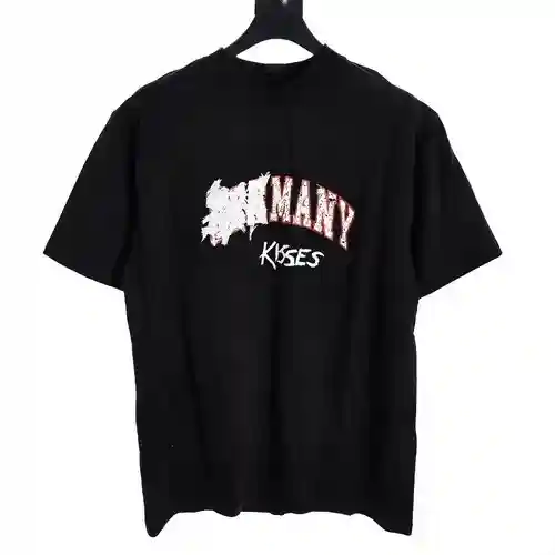 Camiseta de manga corta con letras estampadas con graffiti agrietado BLCG 24SS