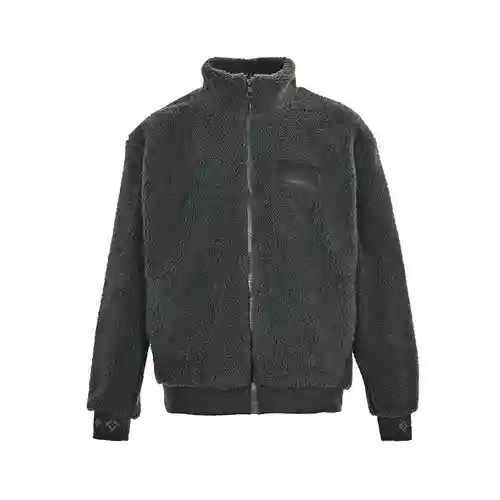 Chaqueta de peluche sherpa con etiqueta de cuero LV/Louis Vuitton 23Fw