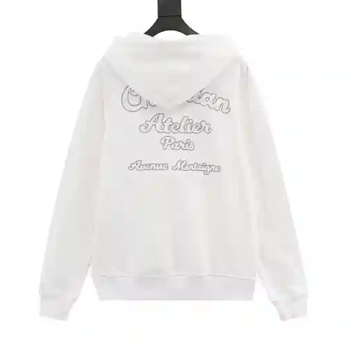 Sudadera con capucha CD 23Fw con letras de la firma bordadas en la parte delantera y trasera