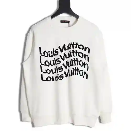 Sudadera con cuello redondo y estampado de letras retorcidas LV Louis Vuitton 23FW