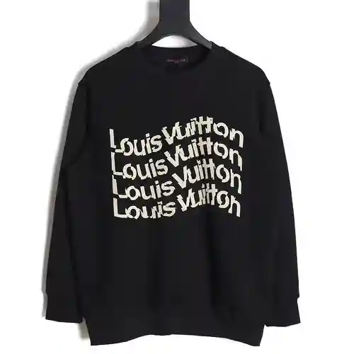 Sudadera con cuello redondo y estampado de letras retorcidas LV Louis Vuitton 23FW