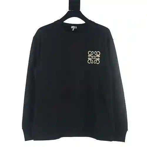 Sudadera de algodón con cuello redondo y logo bordado de cepillo de dientes Loe*we/Luo Yiwei