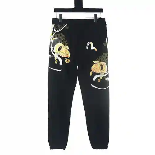 Ev*isu 福神 pantalones deportivos de alambre de cobre de carpa cruciana 24fw