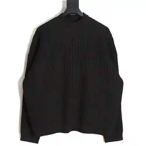 BLCG Balenciaga 23FW suéter de cuello redondo con logo en los hombros y jacquard de lana