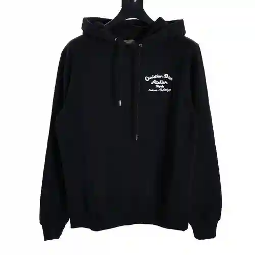 Sudadera con capucha con bordado de letra CD en la parte delantera y trasera