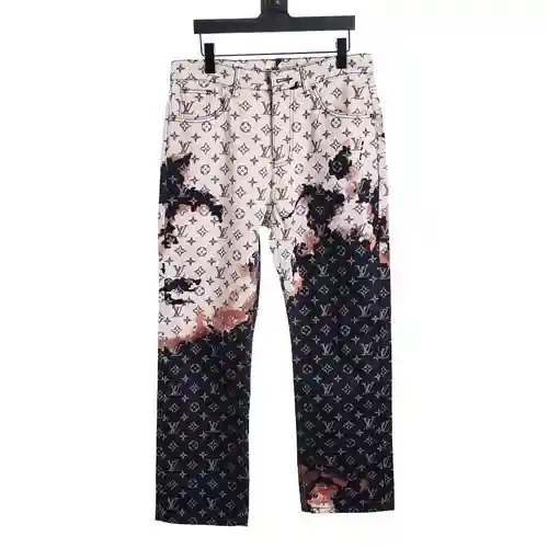Pantalones de mezclilla con tintes mixtos LV Fire