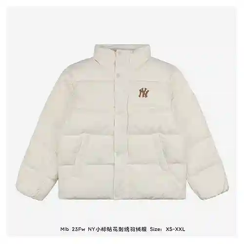 Mlb 23Fw NY chaqueta de plumas bordada con aplicación de etiqueta pequeña
