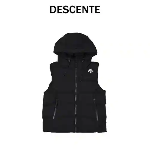 Desc*ente chaleco clásico de plumas con capucha