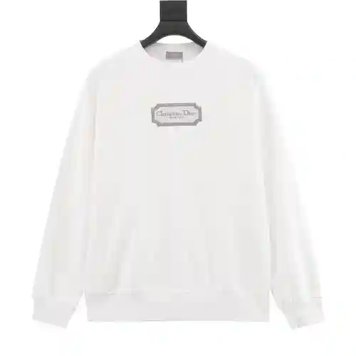 Sudadera con cuello redondo y logo bordado con etiqueta plateada CD/Dior 22Fw