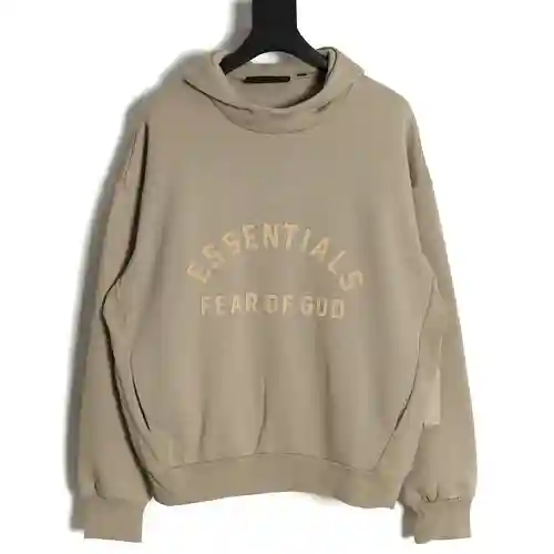 Fear of*God FOG esencial hermosa sudadera con capucha de terciopelo multilínea y pecho curvado