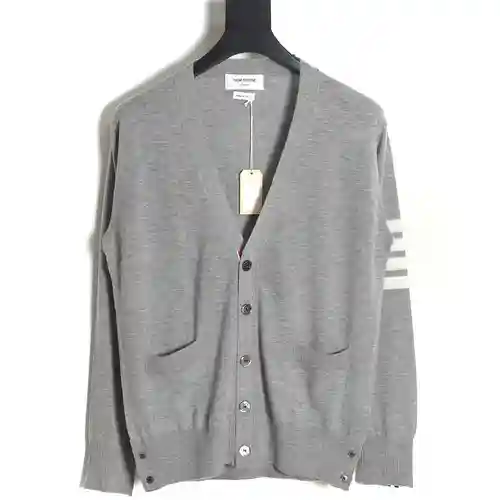 TB 23FW cárdigan de lana fina (gris claro)
