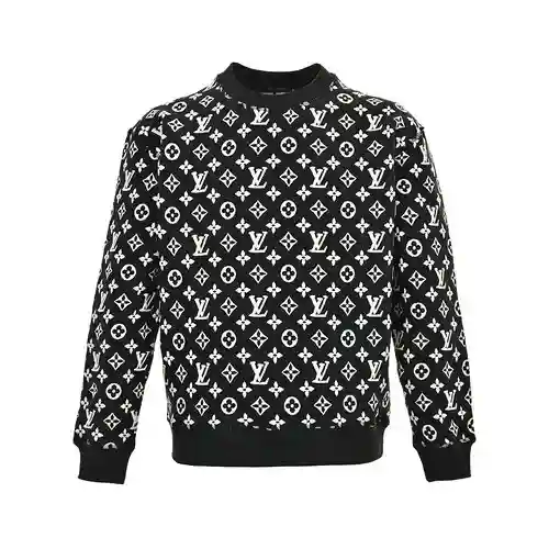 Sudadera con cuello redondo en jacquard con flores antiguas y estampado integral LV/Louis Vuitton 23