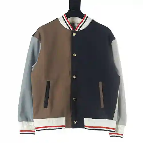 Tom Brown TB FUNMIX chaqueta de punto de béisbol de lana con bloques de color