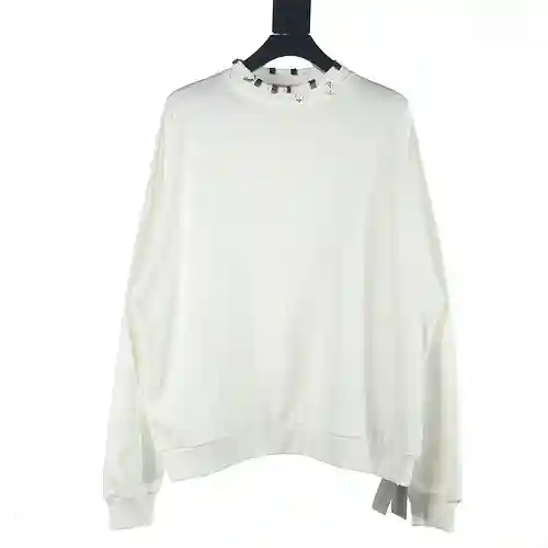 Balenciaga BLCG 23FW sudadera con cuello redondo y botones perforados