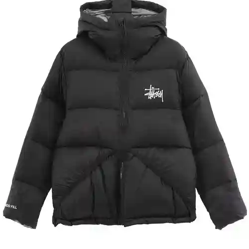 Stu*ssy 23 chaquetas de plumas con capucha de color liso