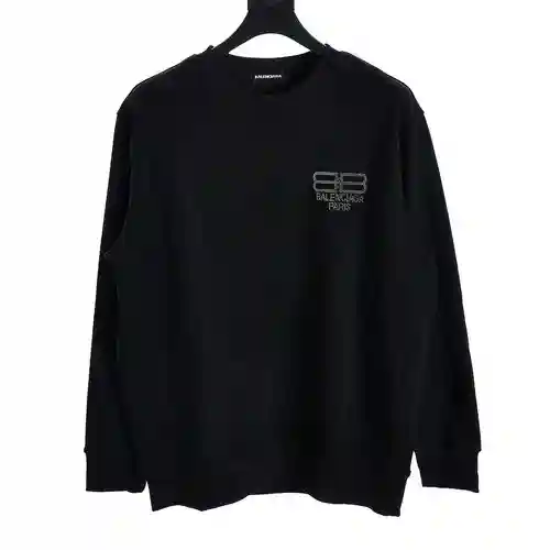 Sudadera con cuello redondo y botón de bloqueo BLCG con diamantes calientes