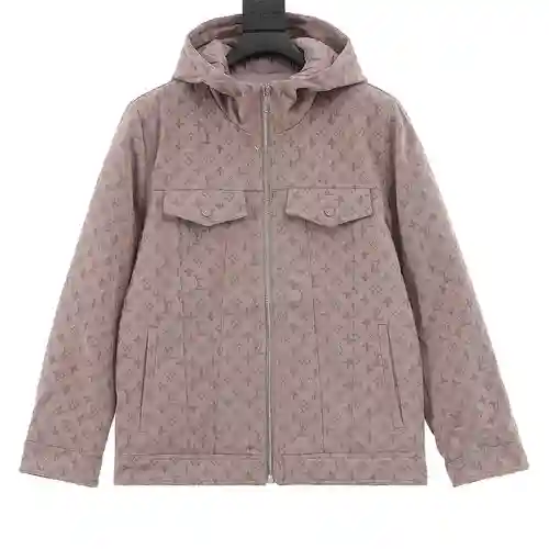 Chaqueta vaquera con capucha y estampado oscuro de 1V