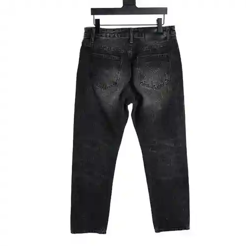PRA*DA jeans lavados con logo triangular en relieve