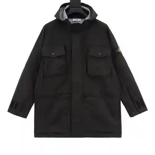 Chaqueta larga con cremallera y múltiples bolsillos para exteriores ST/Stone Island