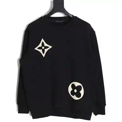 Sudadera con cuello redondo y estampado de flores dobles LV Louis Vuitton 23FW