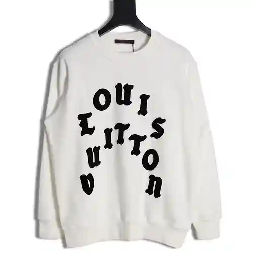 Sudadera con cuello redondo y letras curvas LV Louis Vuitton 23FW