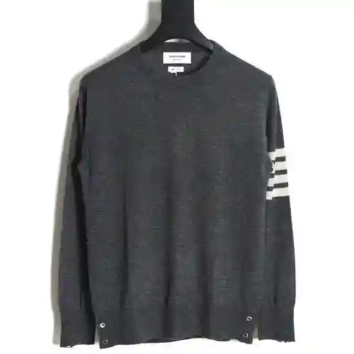 TB 23FW suéter de cuello redondo de lana fina (gris oscuro)