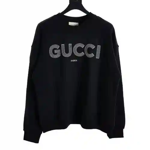 GU*CCI sudadera con cuello redondo y estampado de letras sencillas