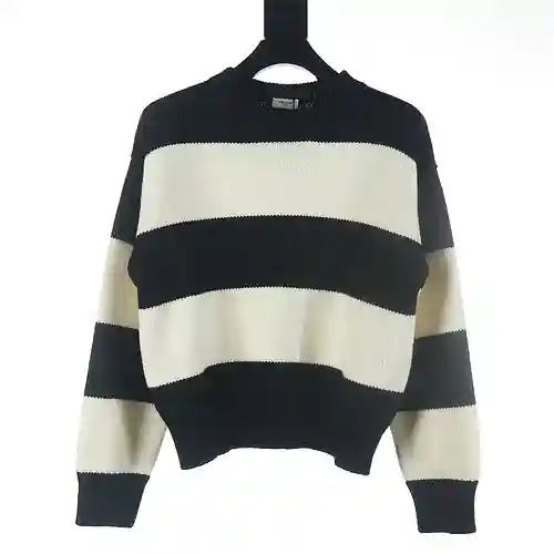 Jersey de cuello redondo de mujer a rayas Celine CE 23FW Christmas Limited