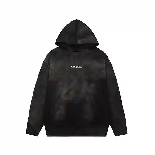 Sudadera con capucha BLCG Balenciaga con diseño desgastado y degradado y logo bordado en la parte de
