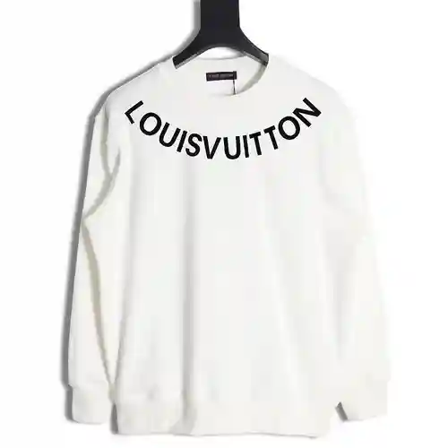 Sudadera de cuello redondo LV Louis Vuitton 23FW con estampado de letras en el escote