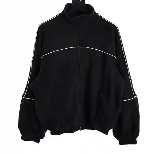 BLCG 23FW Chaqueta de algodón polar a rayas blancas con bordado de doble gancho