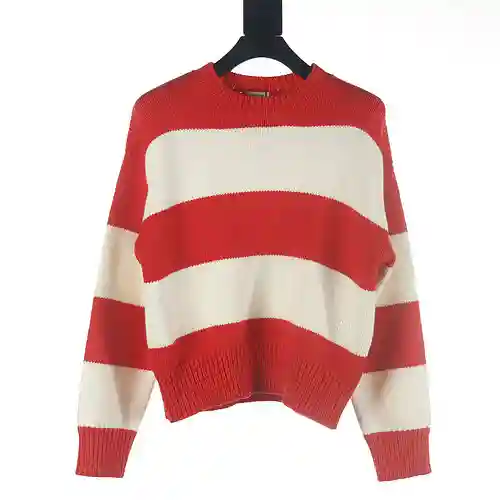 Jersey de cuello redondo de mujer a rayas Celine CE 23FW Christmas Limited