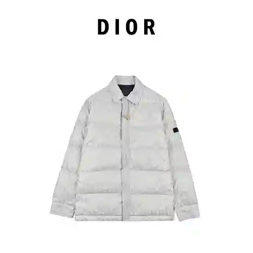 CD/Dior 20FW chaqueta de plumas con solapa y estampado oscuro y estampado completo de flores antigua