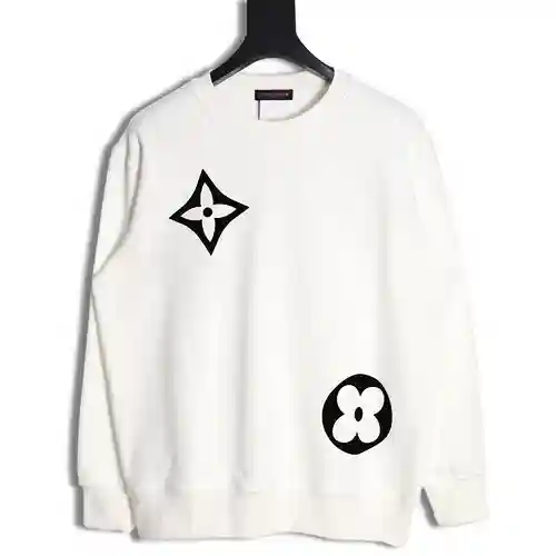 Sudadera con cuello redondo y estampado de flores dobles LV Louis Vuitton 23FW