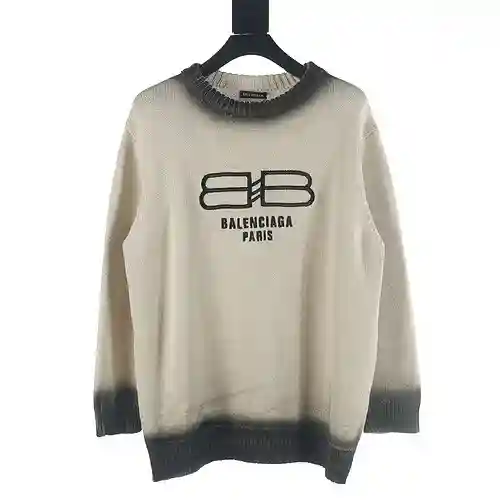 Balenciaga BLCG suéter retro con cuello redondo y doble B pintado con spray