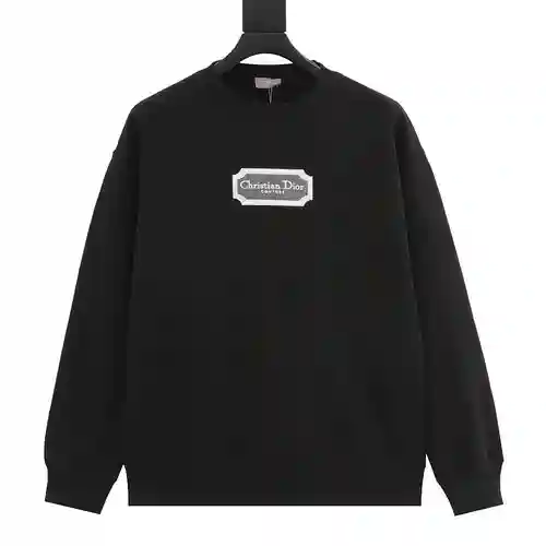 Sudadera con cuello redondo y logo bordado con etiqueta plateada CD/Dior 22Fw