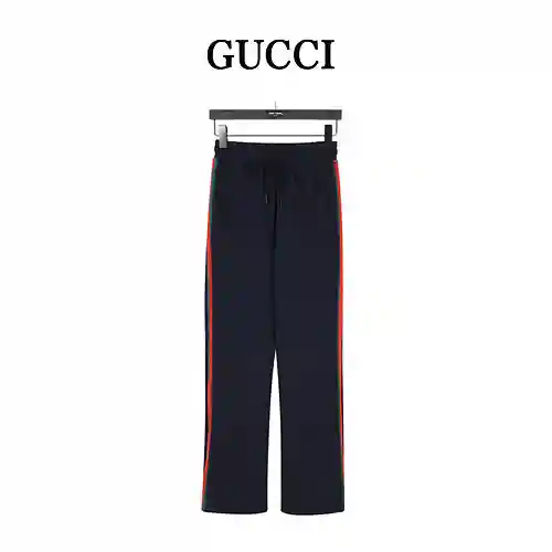 Gu*cci/Gucci 23Fw pantalones a juego con cintas a rayas rojas y verdes