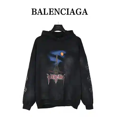 Sudadera con capucha BLCG/Balenciaga 23Fw con torre invertida